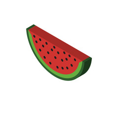 Watermelon isometric right top view 3D icon