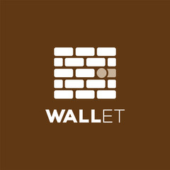 wall and wallet logo vector icon template
