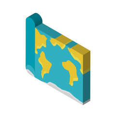 Map isometric right top view 3D icon
