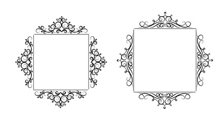 Vintage vector swirl frame set