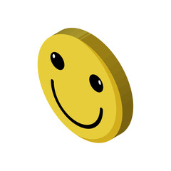 Smile isometric right top view 3D icon