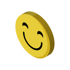 Happy isometric right top view 3D icon