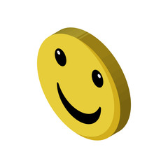 Fototapeta premium Happy isometric right top view 3D icon