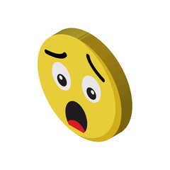 Shocked isometric right top view 3D icon