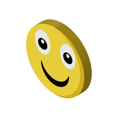 Happy isometric right top view 3D icon