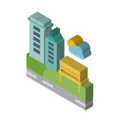 Park isometric right top view 3D icon