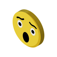 Surprised isometric right top view 3D icon