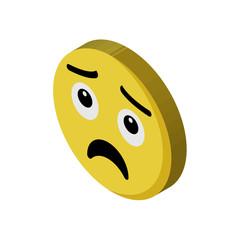 Sad isometric right top view 3D icon