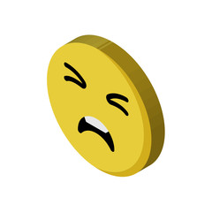 Sad isometric right top view 3D icon