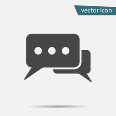 Gray Chat speech icon isolated on background. Modern flat pictogram, business, marketing, internet c
