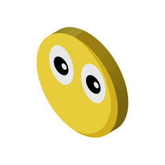 Muted emoji isometric right top view 3D icon