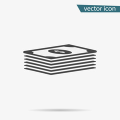Cash icon vetor. Flat symbol isolated on white background. Trendy internet concept. Modern sign for 
