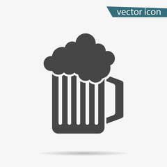 Gray Beer icon isolated on background. Modern flat pictogram, business, marketing, internet concept.