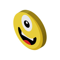 Cyclops emoji isometric right top view 3D icon