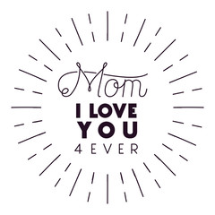 happy mothers day circular frame vector illustration design