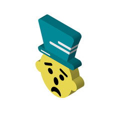 Clown isometric right top view 3D icon