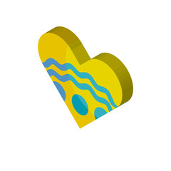 Heart isometric right top view 3D icon