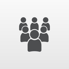 Group Person icon. Gray People isolated. Modern flat pictogram, business, marketing, internet concep
