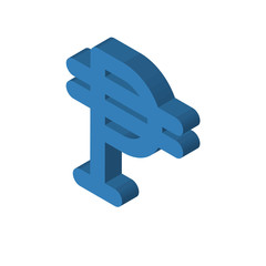 Argentina currency isometric right top view 3D icon