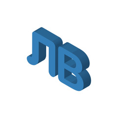 Bulgaria currency isometric right top view 3D icon