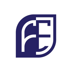 FE initial letter emblem logo negative space