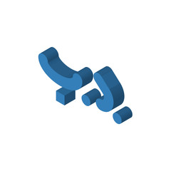 Bahrain currency isometric right top view 3D icon