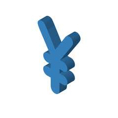 China currency isometric right top view 3D icon