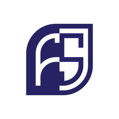 FS initial letter emblem logo negative space