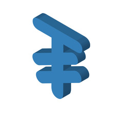 Fototapeta premium Mongolia currency isometric right top view 3D icon