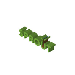 sprout isometric right top view 3D icon