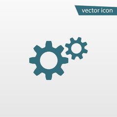 Blue Gear icon isolated on background. Modern flat pictogram, business, marketing, internet concept.