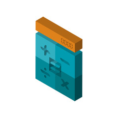 calculator isometric right top view 3D icon