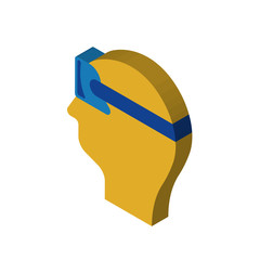 Virtual reality isometric right top view 3D icon