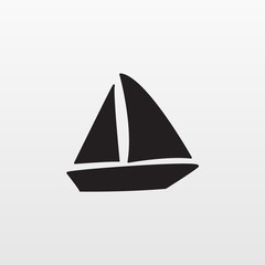 Gray Boat icon isolated on background. Modern flat pictogram, business, marketing, internet concept.