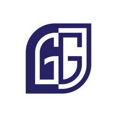 GG initial letter emblem logo negative space