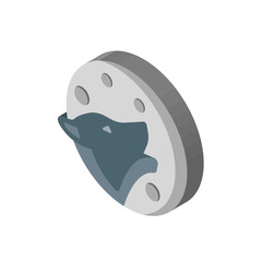 Wolf isometric right top view 3D icon