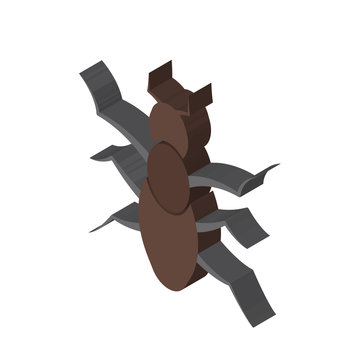 Ant isometric right top view 3D icon