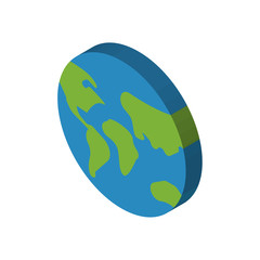 Earth globe isometric right top view 3D icon