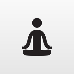 Gray Yoga Calm icon isolated on background. Modern simple flat sign. Business, internet concept. Tre