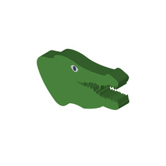 Crocodile isometric right top view 3D icon