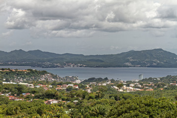 Martinique, FWI - Bay of Fort-de-France - View to Fort-de-France and Les Trois Ilets