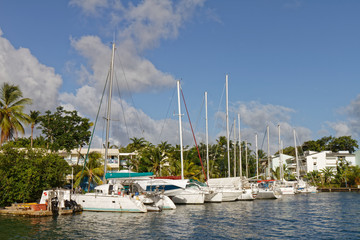 Fototapeta na wymiar Les Trois-Ilets, Martinique, FWI - La Pointe du Bout Marina