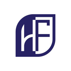 HF initial letter emblem logo negative space