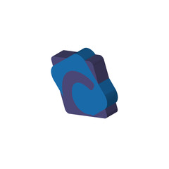 C isometric right top view 3D icon