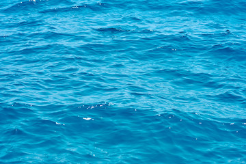 Waving clear blue sea water background.