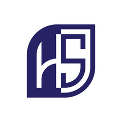 HS initial letter emblem logo negative space