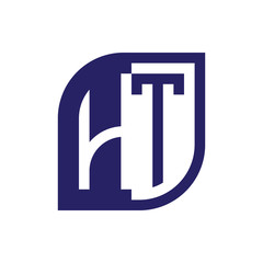 HT initial letter emblem logo negative space