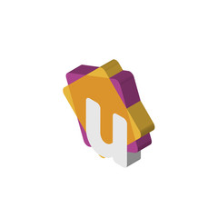 J isometric right top view 3D icon