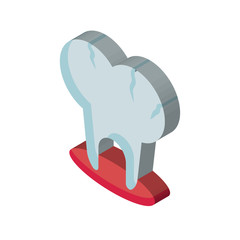 Broken tooth isometric right top view 3D icon