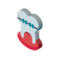 Braces isometric right top view 3D icon